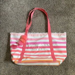 Victoria’s Secret Pink/Orange Stripped Beach Tote